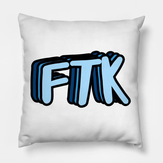 FTK Blue Retro Pillow by emilystp23