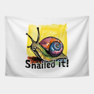 Snailed it! || Snail Pop Art Tapestry