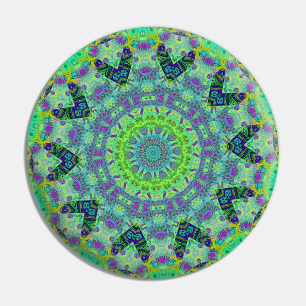 Greener shamanic psychedelic kaleidoscope Pin by Stonerin