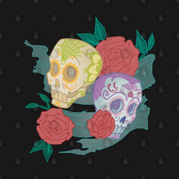 Duo Skull Flower by Mako Design 