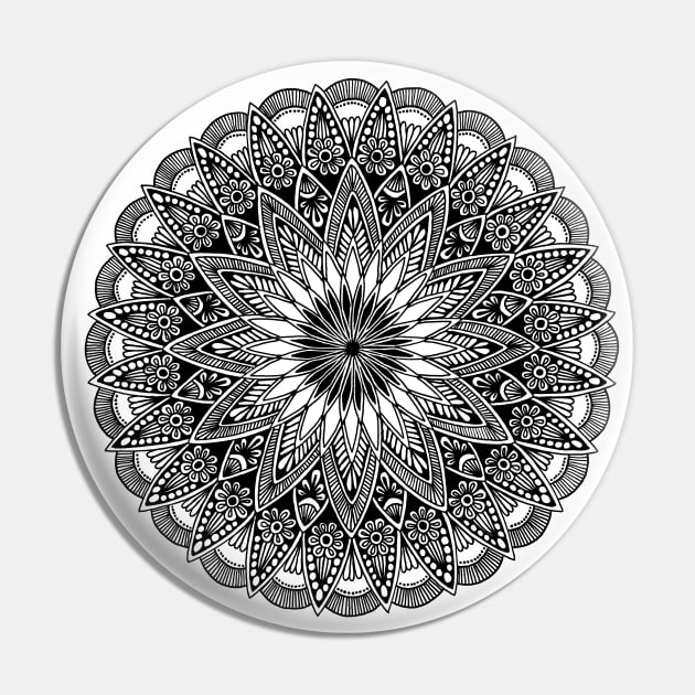 Mandala (black) Pin by calenbundalas