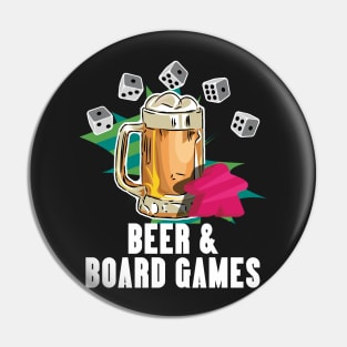 Beer & Board Games - Board Game Inspired Graphic - Tabletop Gaming  - BGG Pin