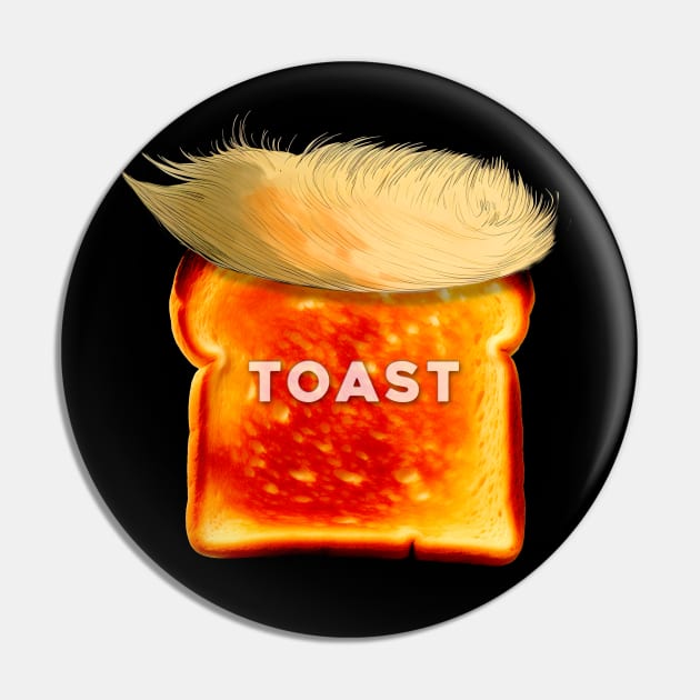 Trump is Toast: Donald Trump Guilty in New York Civil Fraud Case on a Dark Background Pin by Puff Sumo