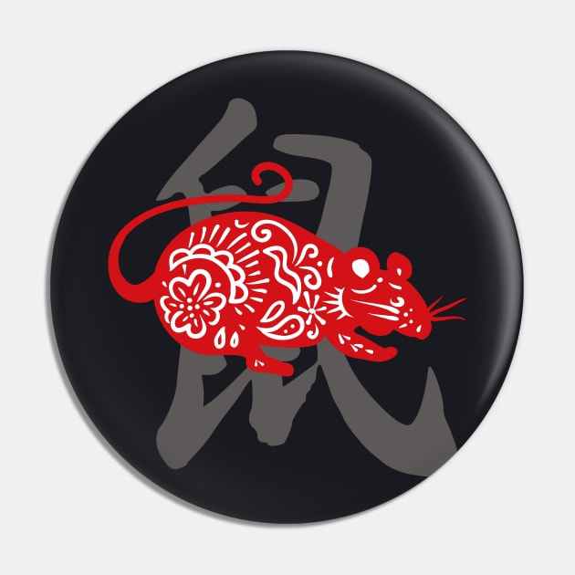 Year of the Rat Chinese Horoscope Pin by Foxxy Merch