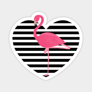 Flamingo on heart Magnet