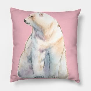 Polar Bear Watercolor Pillow