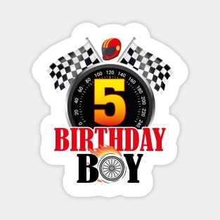 Kids 5th Birthday Racing Car Driver Magnet