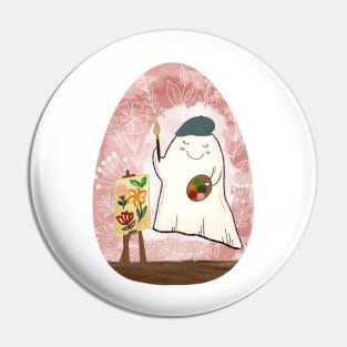 Cute Artist Ghost Pin