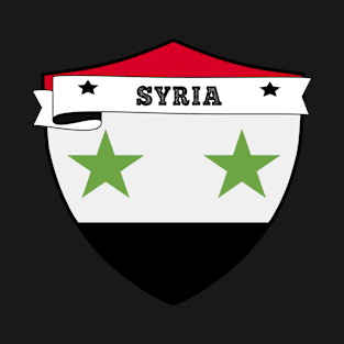 SYRIA COUNTRY SHIELD, MINIMALIST SYRIA FLAG, I LOVE SYRIA , BORN IN SYRIA , SYRIA BADGE SHIELD T-Shirt