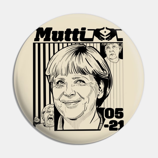 Mutti Merkel - Black Pin by Guen Douglas 