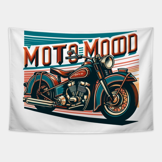 Vintage Moto Mood Tapestry by Vehicles-Art