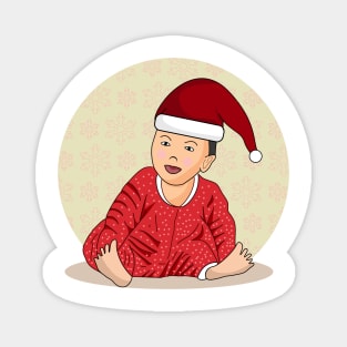 Cute baby wearing Santa claus clothes Magnet