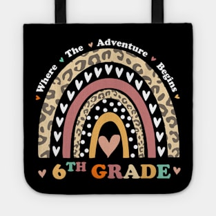 Back To School 6th Grade Where The Adventure Begins Rainbow Tote