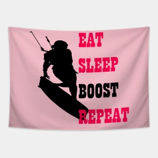 Kitesurfer Life Eat Sleep Boost Repeat Retro Style Tapestry