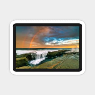 Double rainbow sunset Magnet