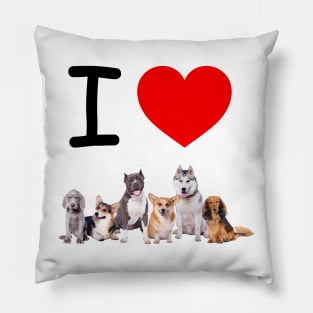 I HEART PUPPIES Pillow