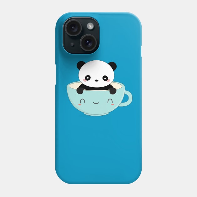 Cute Coffee Panda T-Shirt Phone Case by happinessinatee