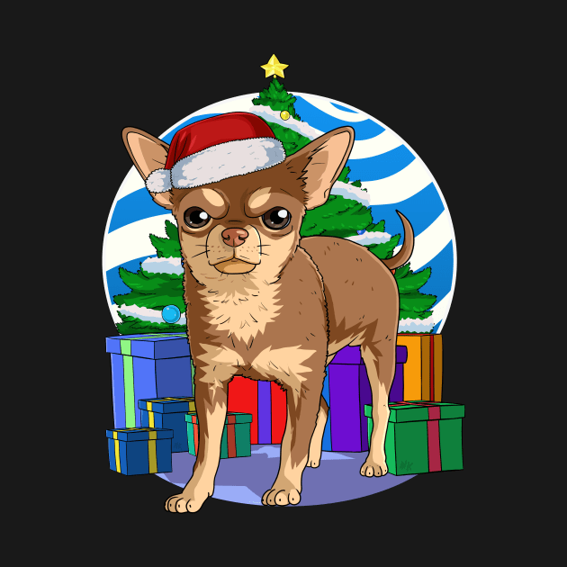 Chihuahua Dog Cute Santa Christmas Gift by Noseking