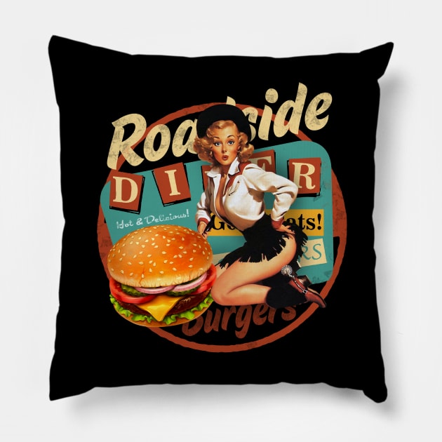 Celebrate Hamburger day Pillow by Trazzo