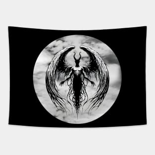 The Fallen Angel: Lucifer Silhouette Tapestry