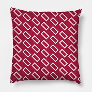 Red and White Rectangle Seamless Pattern 006#001 Pillow