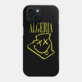 Vibrant Algeria x Eyes Happy Face: Unleash Your 90s Grunge Spirit! Smiling Squiggly Mouth Dazed Happy Face Phone Case