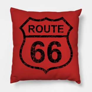 Vintage Style Iconic Route 66 Tee - Nostalgic Highway Sign Design - Casual Travel Wear - Great Gift for Road Trippers Pillow