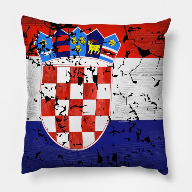 Croatia Flag Pillow by Dojaja