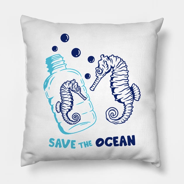 Save the ocean project - 1 Pillow by Shankara