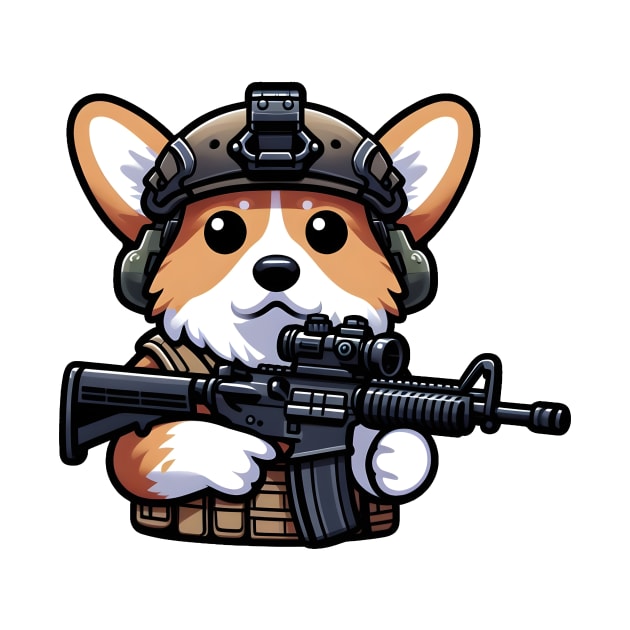 Tactical Corgi by Rawlifegraphic