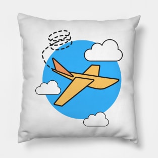 Airplane and Clouds Pillow