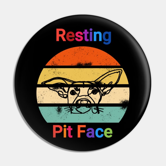 Vintage resting pit face dog Pin by FouadBelbachir46