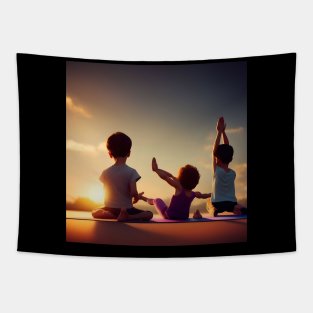 Yoga kids Tapestry