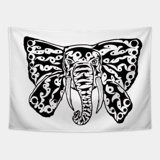 Elephant Butterfly Tattoo Tapestry