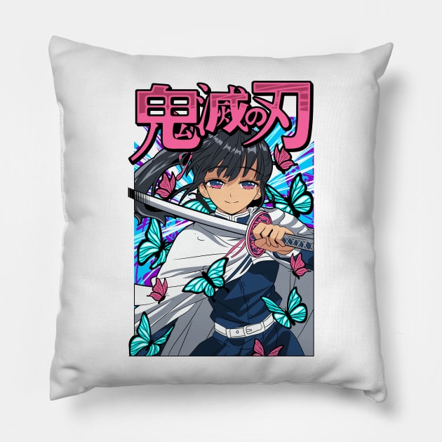 demon slayer shinobu kocho Pillow by Planet of Tees