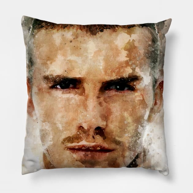 david beckham football Pillow by nonagobich