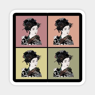 Vintage Geisha Japanese Retro Art Colorful Pop Art 464 Magnet