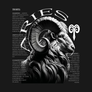 Bold Aries Zodiac Ram & Fire Element T-Shirt