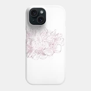 Gentle peony with pink drops Phone Case