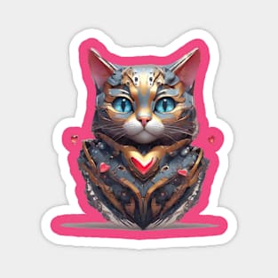 Super cute cyber cat with mesmerising blue eyes Magnet