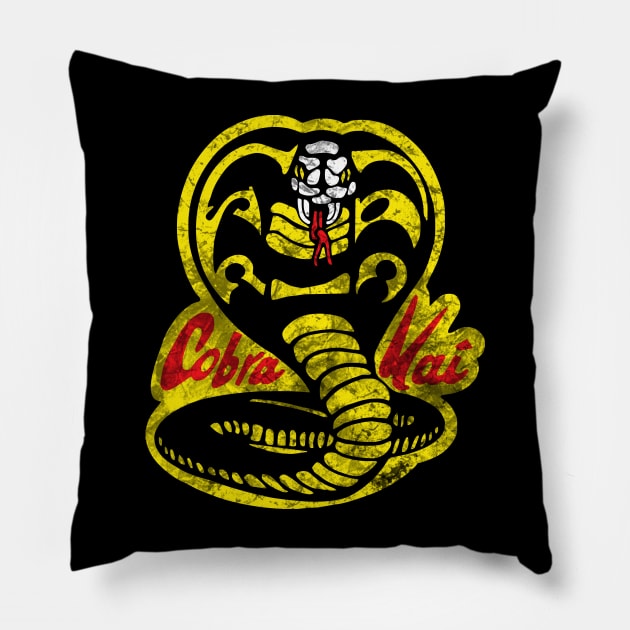 Cobra Kai Vintage Pillow by Scar