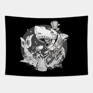 Dapper Steampunk shark Tapestry