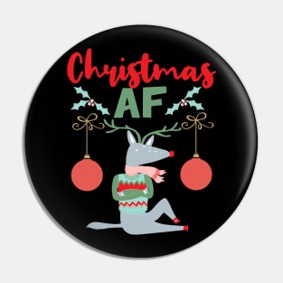 Christmas AF funny hygge hipster Reindeer Christmas Gift Pin