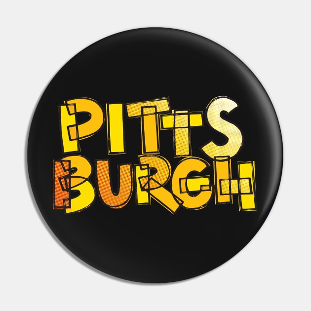 Pittsburgh Black and Yellow Fan Lettering Design