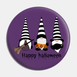 Happy Halloween! Cute Gnomes with Hats  Autumn Vibes Halloween Boo Thanksgiving and Fall Color Lovers Pin