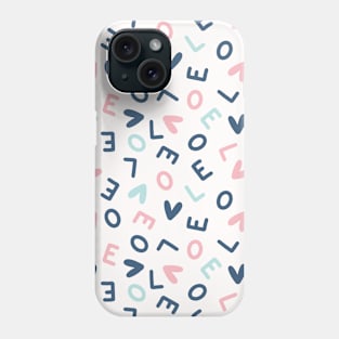 Valentine Pastel Pink Blue Letter Love Phone Case