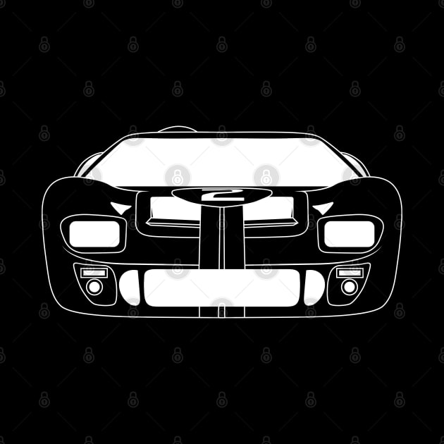 Ford GT40 White Outline by kindacoolbutnotreally