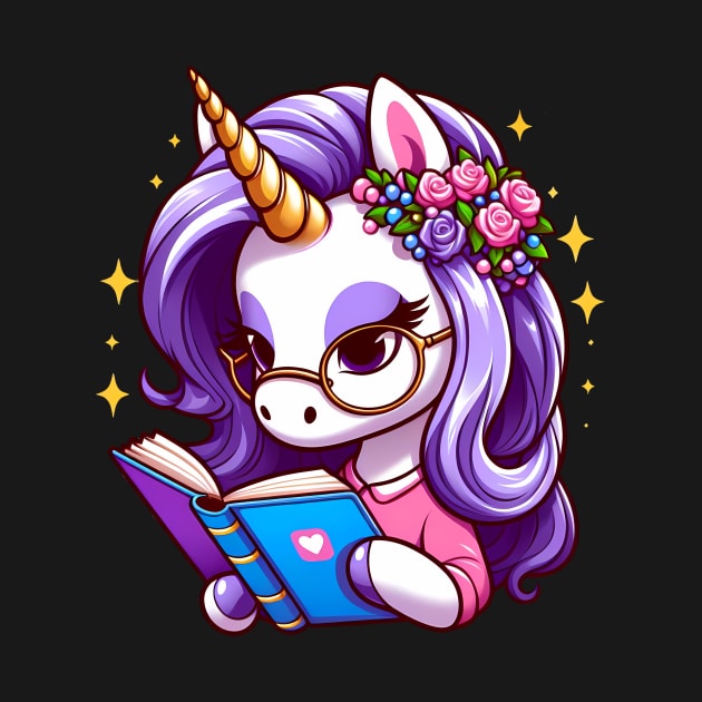 Unicorn Reading Read Reading Librarian Book by ttao4164