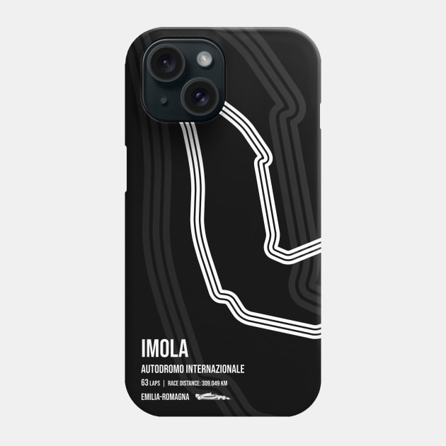 Emilia Romagna Race Track (B&W) Phone Case by RaceCarsDriving