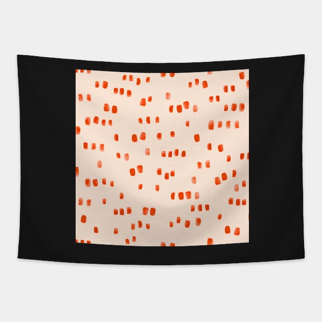 Watercolour mod abstract orange raindrops Tapestry by FrancesPoff